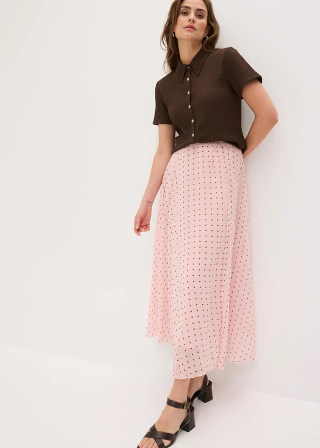 Jupe en mousseline effet froissé • rose cendré-marron • product-page.page-title-suffix