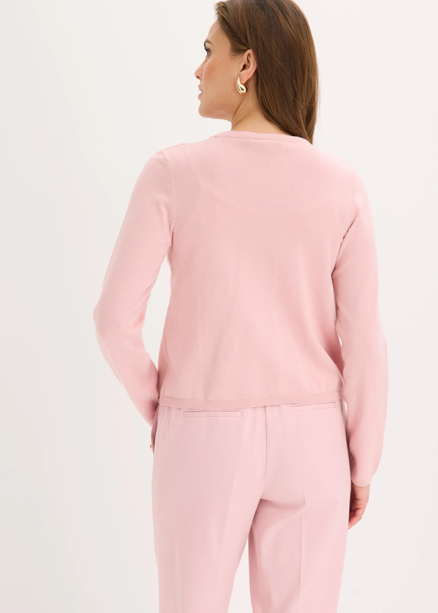 Gilet simple en fine maille • rose cendré • Boutique bonprix