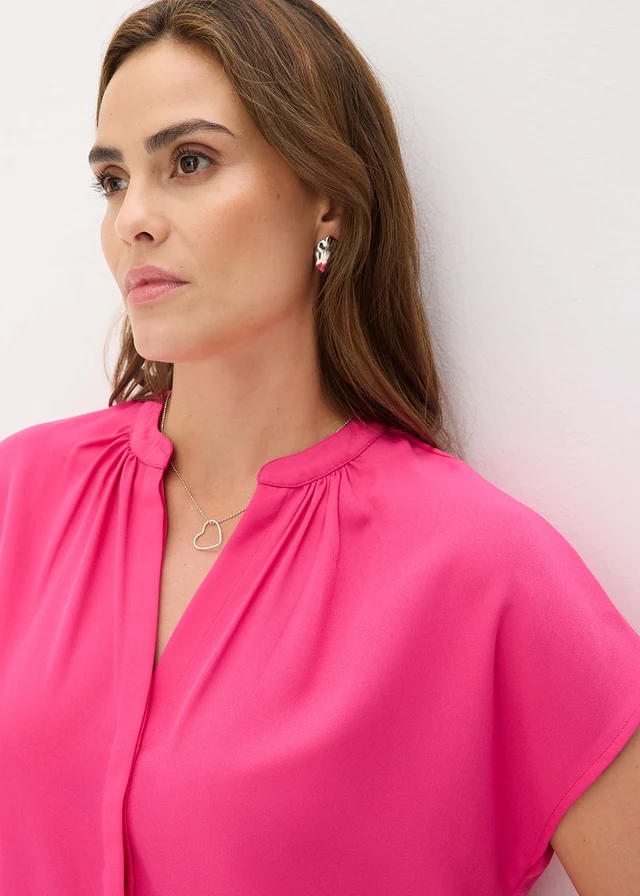 Blouse met korte mouwen en blinde knoopsluiting • pinklady • product-page.page-title-suffix