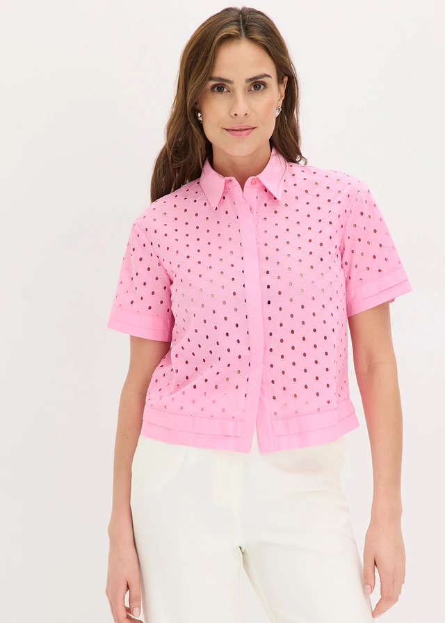 Chemisier à broderies anglaises, Couleur: rose