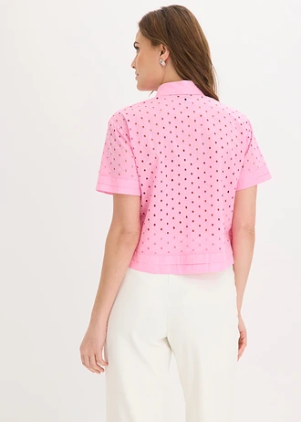 Blouse met broderie anglaise • roze • bonprix online shop