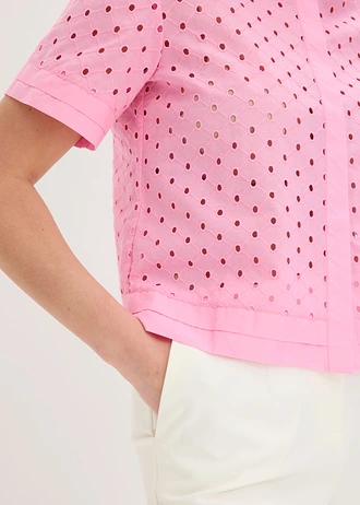 Blouse met broderie anglaise • roze • bonprix online shop