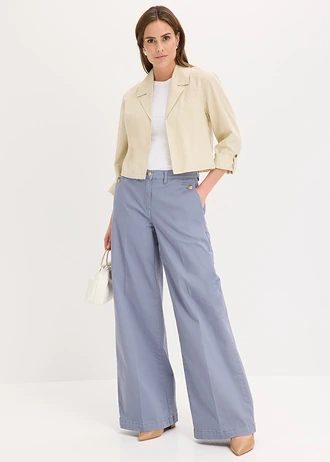 Pantalon large et extensible, Couleur: bleu fumé