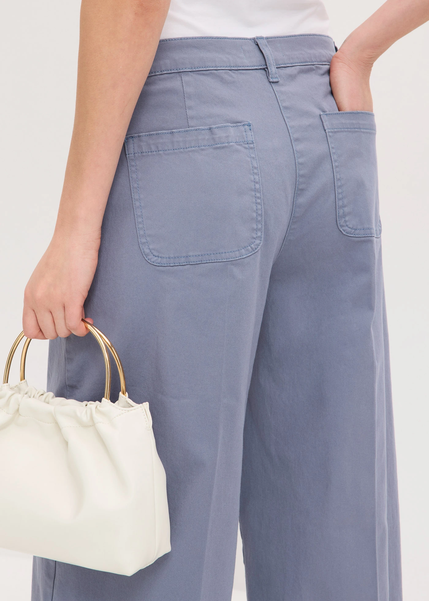 Pantaloni Wide Leg cu stretch • albastru fumuriu • magazin bonprix