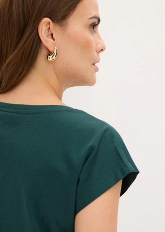 Shirt van biologisch katoen • diepgroen met print • bonprix online shop