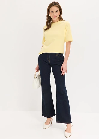 Shirt met kanten rand, Kleur: lichtgeel