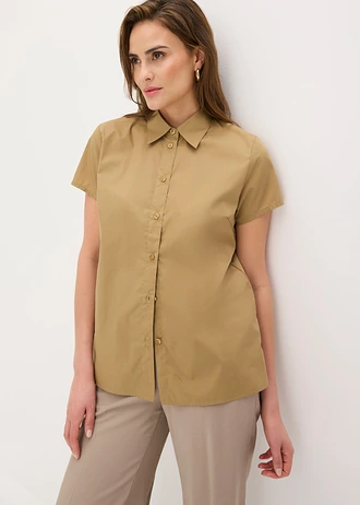 Halenka s krátkým rukávem, z popelínu • khaki hnědá • bonprix obchod