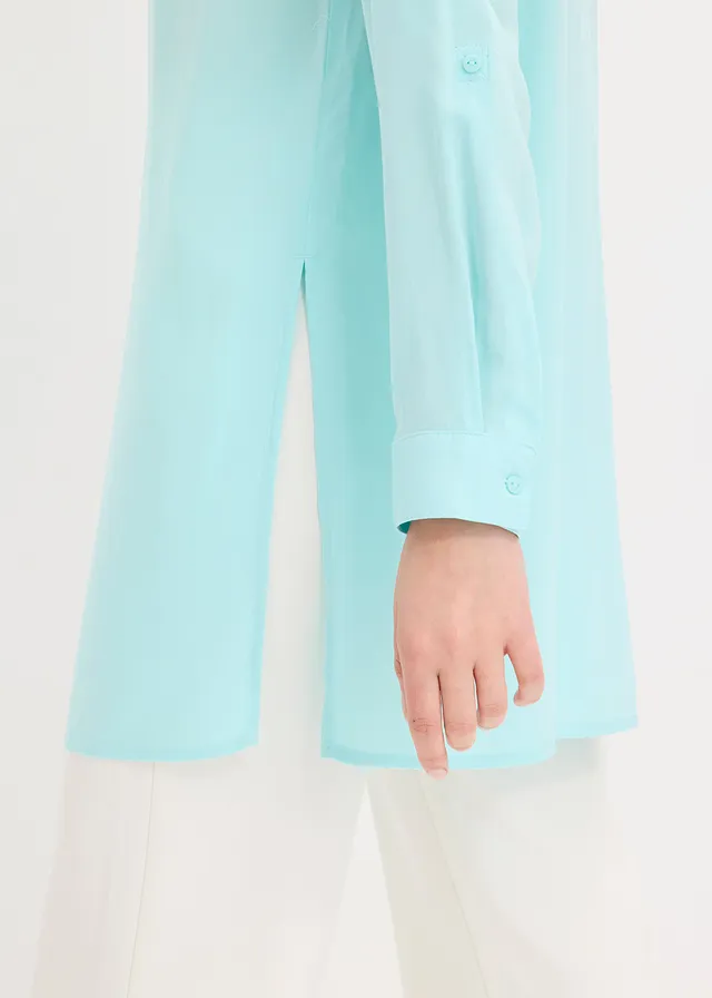 Chemisier long en viscose • bleu aqua • product-page.page-title-suffix