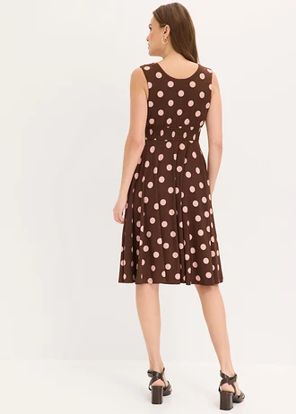 Robe en jersey à pois • marron pois rose cendré • Boutique bonprix