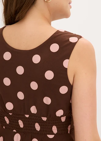 Robe en jersey à pois • marron pois rose cendré • Boutique bonprix