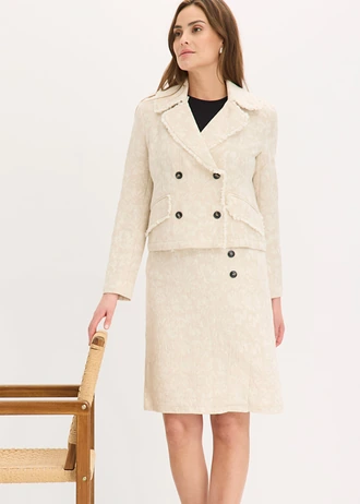 Rok van katoenjacquard met linnen • lichtsand gebloemd • bonprix online shop