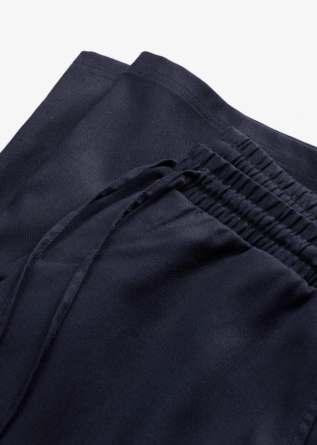 Pantalon large à pinces, Couleur: bleu foncé