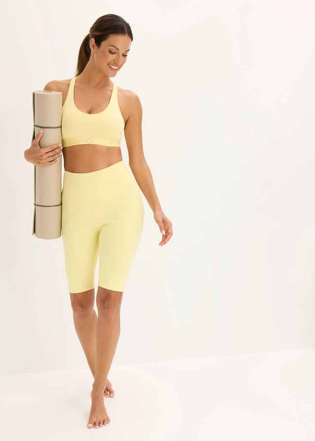 Sportbh met racerback en lichte steun, Kleur: lichtgeel