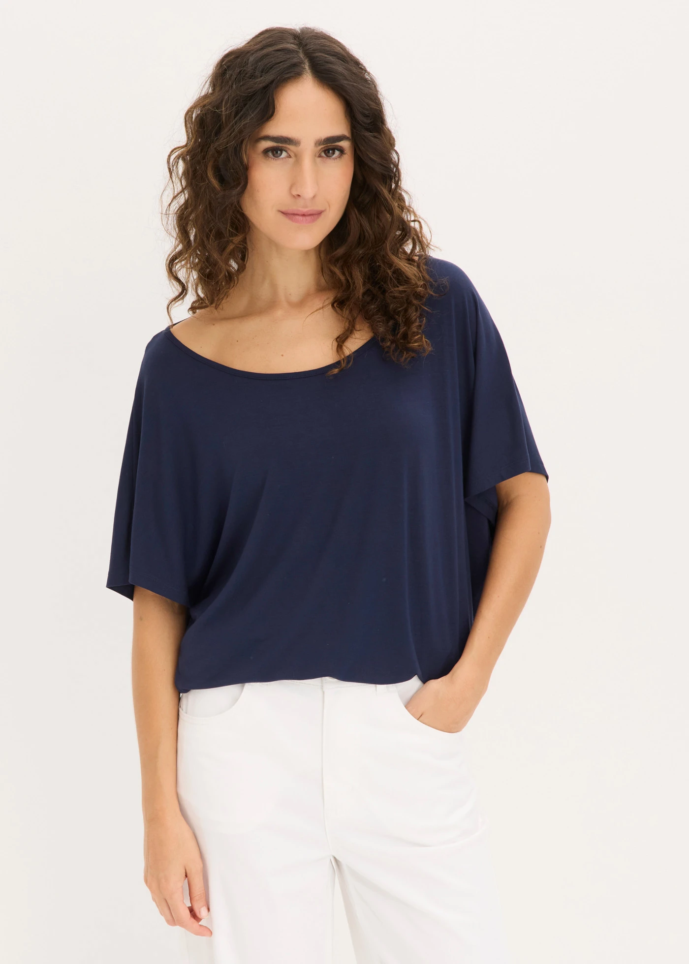 Shirt in een viscosemix • donkerblauw • bonprix online shop