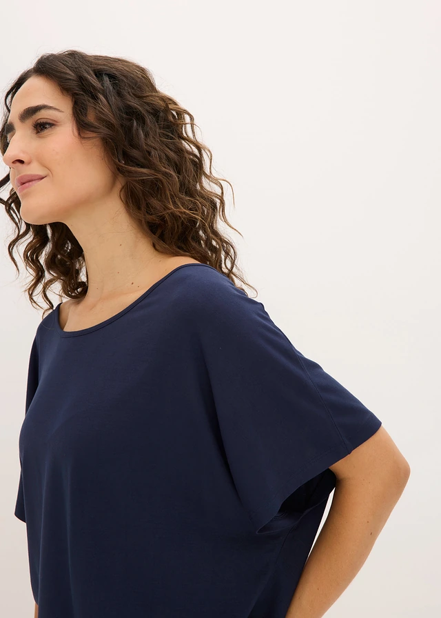 Shirt in een viscosemix • donkerblauw • product-page.page-title-suffix