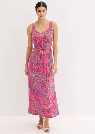 Dlouhé šaty s ozdobnými kamínky • fuchsiově pink s potiskem • bonprix obchod