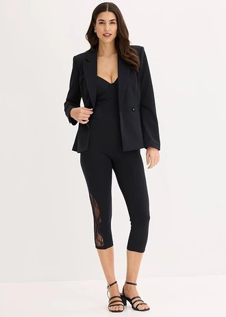 Colanți capri cu dantelă • negru • magazin bonprix