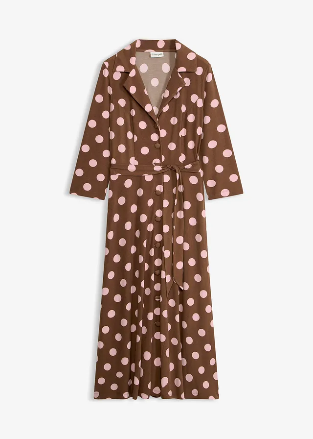 Ingruha megkötős pánttal  (2-részes szett) • pöttyös barna/hamu rózsaszín • bonprix áruház