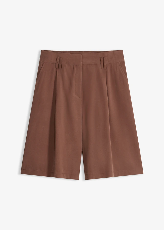 Bermudy ze splývavé viskózy • hnědá • bonprix obchod