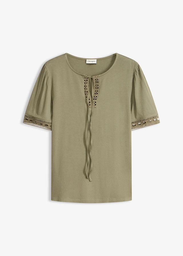 Shirt tuniek met kanten lint