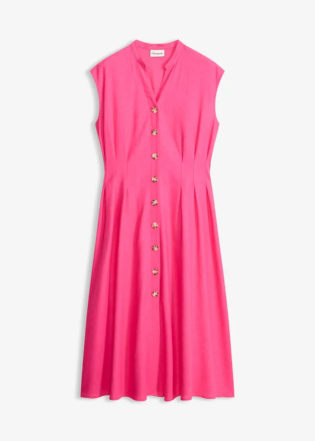 Rochie midi din material lejer, cu in • roz pinklady • magazin bonprix