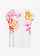 Shirt met oversized schouders, Kleur: wit/fuchsiapink/feloranje gebloemd