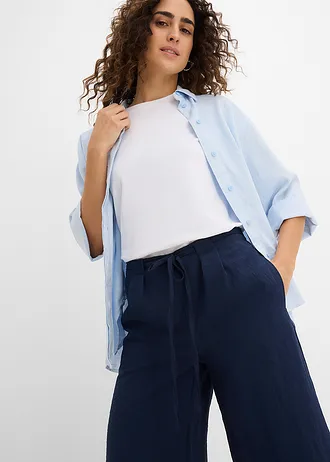 Pantaloni culotte din material fluid cu viscoză • bleumarin • magazin bonprix