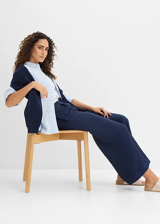 Nohavice Culotte z padavého viskózového mixu • tmavomodrá • obchod bonprix