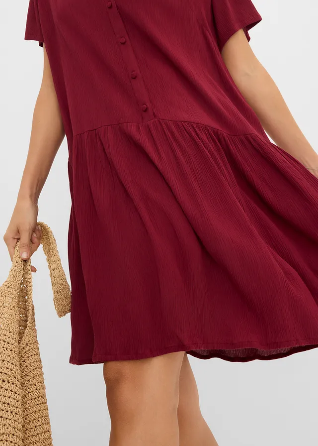 Robe-tunique en viscose fluide • rouge rubis • product-page.page-title-suffix