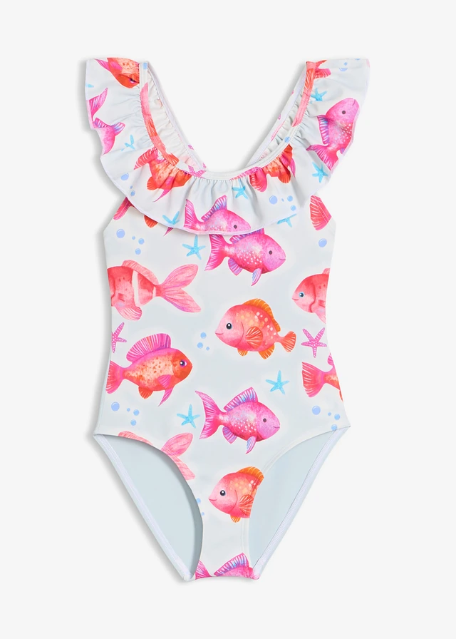 Maillot 1 pièce • bleu poudré imprimé • Boutique bonprix