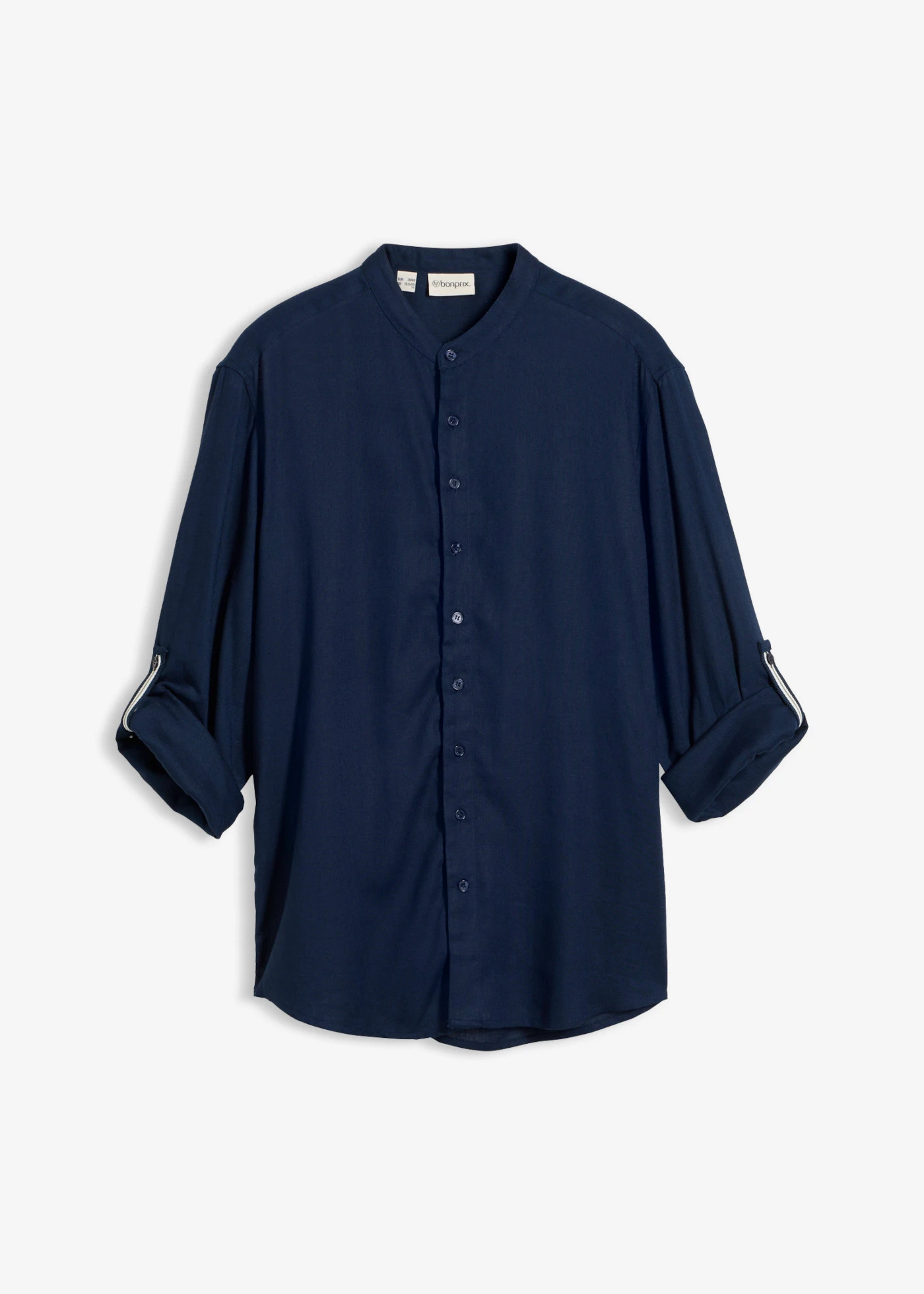 Cămașă cu mâneci lungi din material răcoritor cu in • bleumarin • magazin bonprix