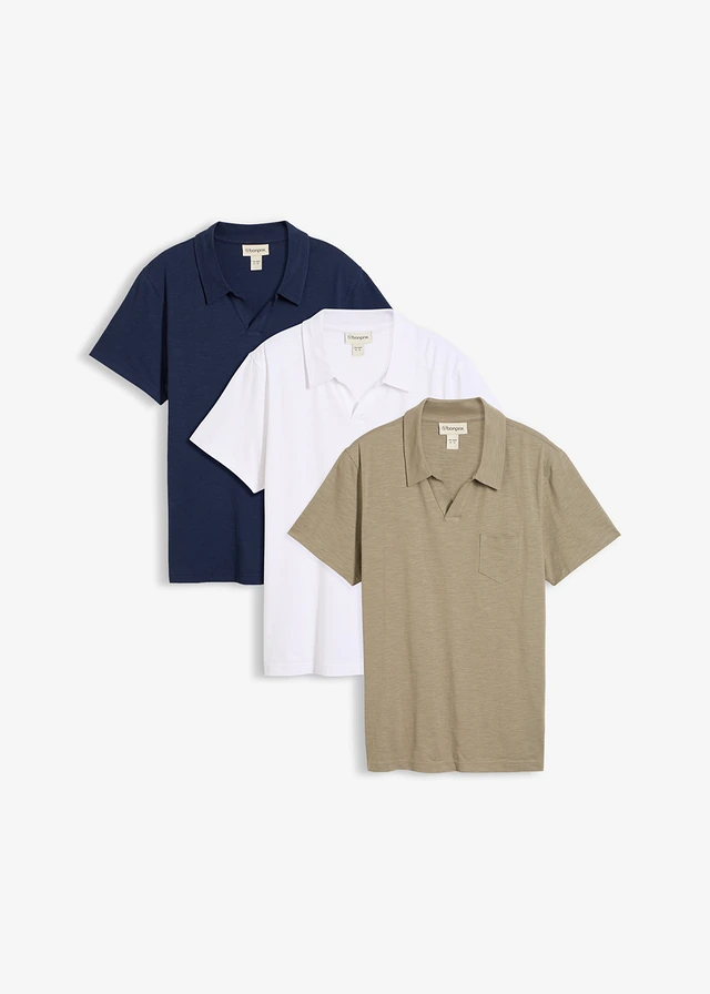 Bluză polo 100% din bumbac organic (set 3 buc.)