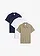 Lot de 3 polos 100% coton, Couleur: bleu foncé+olive fumé+blanc