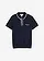 Poloshirt met contrasterende details, Kleur: inktblauw/wolwit