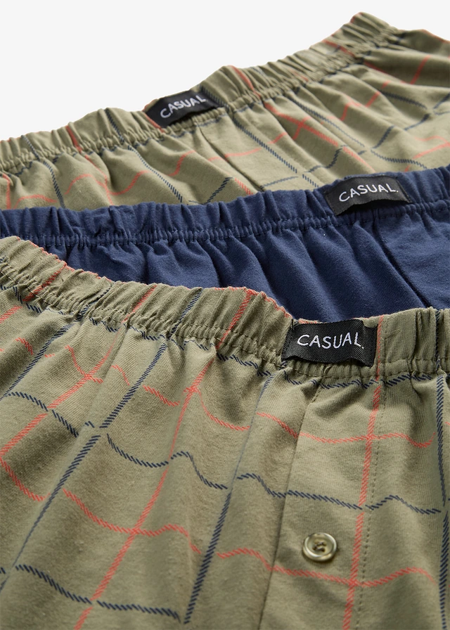 Chilot boxer larg (set/3 buc.) • bleumarin+oliv • magazin bonprix