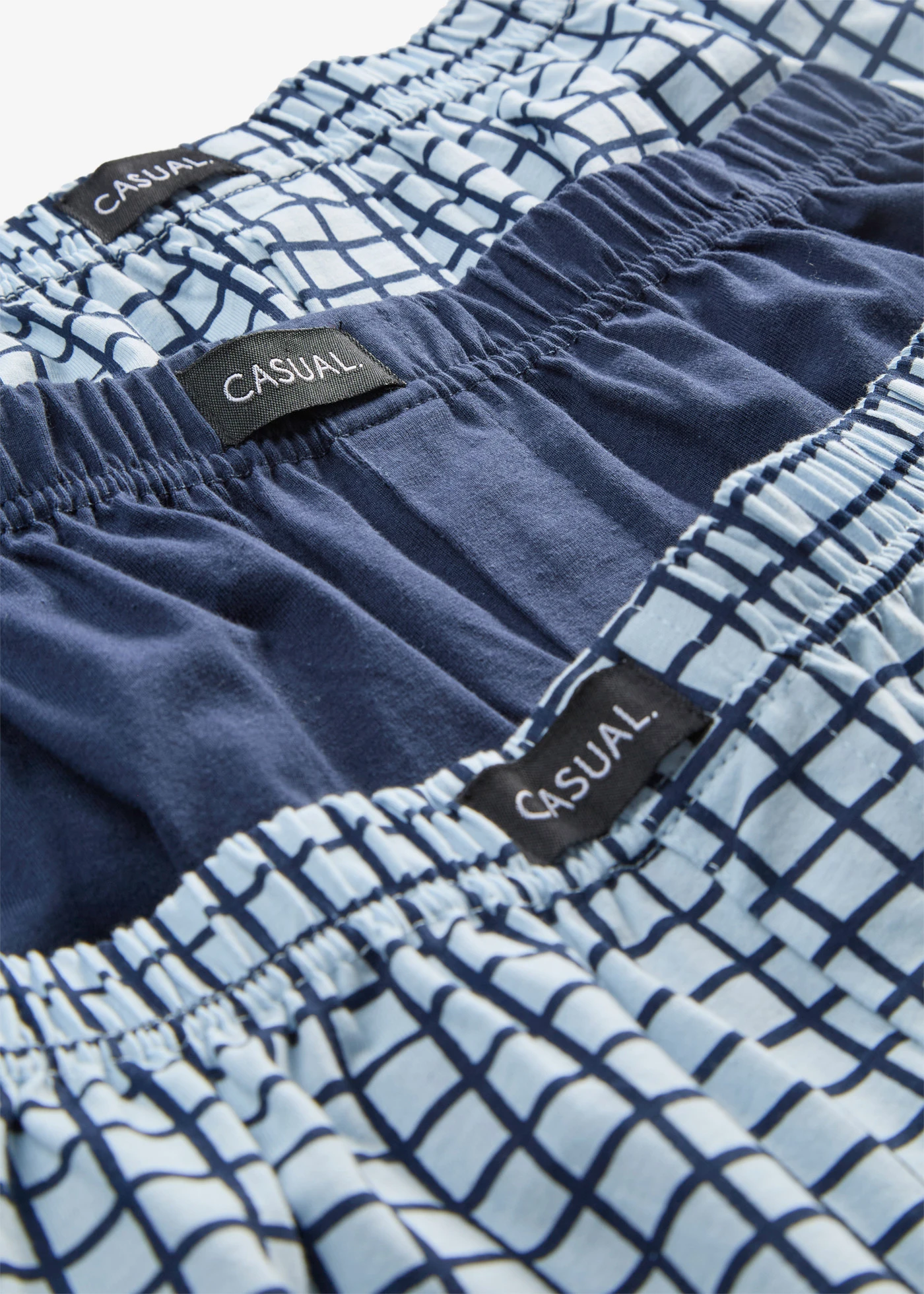 Wijde jersey boxershort van katoen (set van 3) • poederblauw/donkerblauw geruit • product-page.page-title-suffix