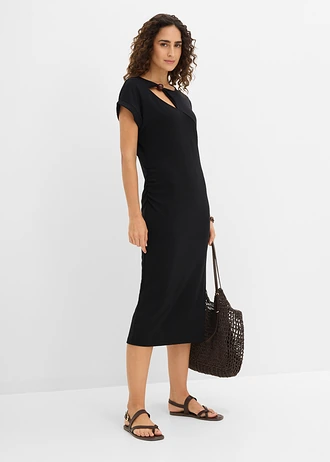 Rochie din jerse tip Punto di Roma • negru • magazin bonprix