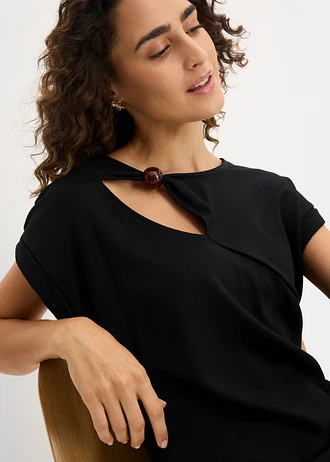 Rochie din jerse tip Punto di Roma • negru • magazin bonprix