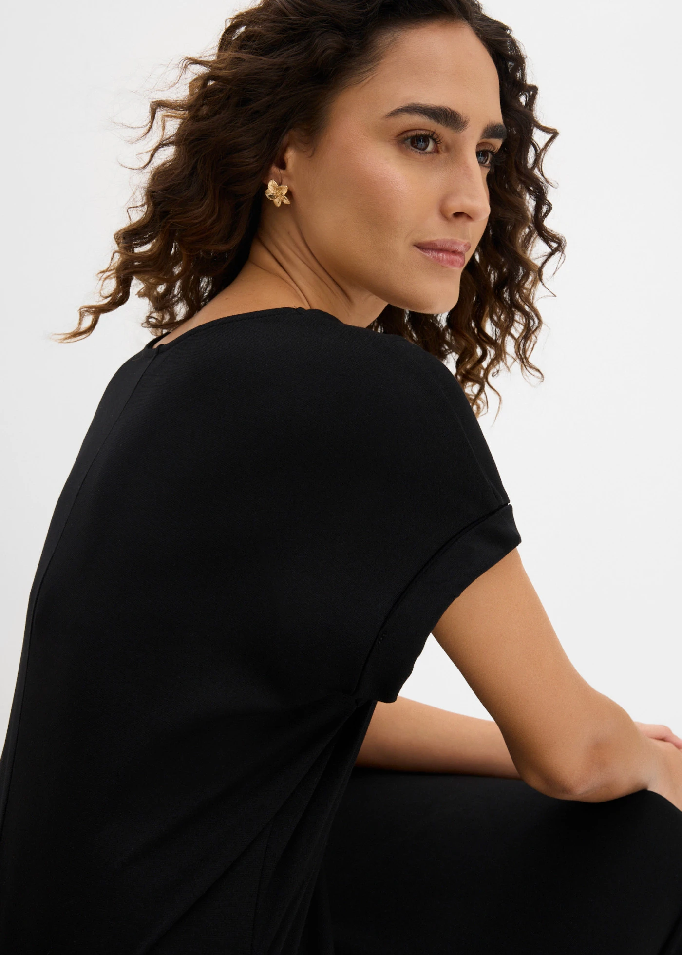 Jersey jurk van Punto di Roma • zwart • bonprix online shop