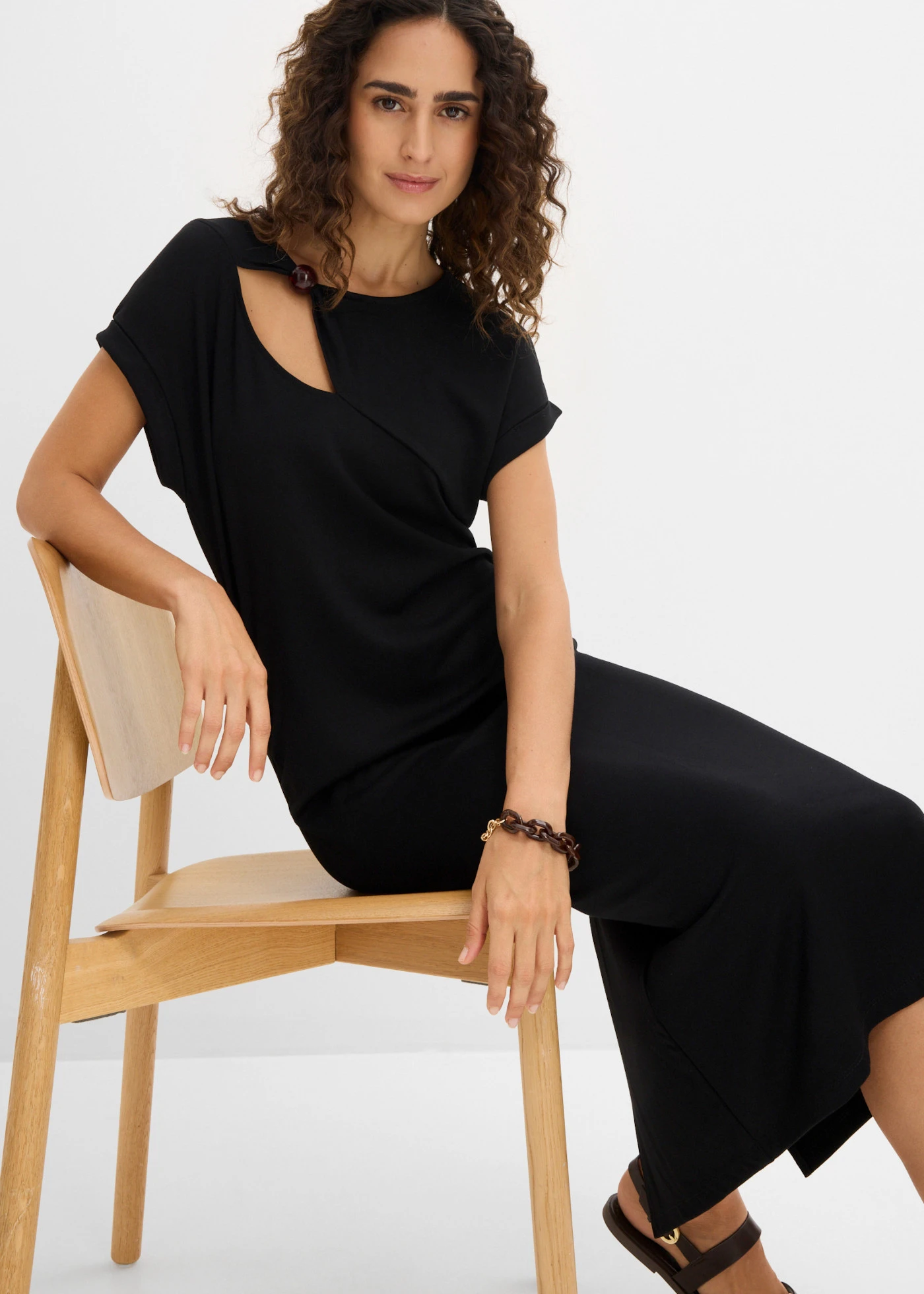 Jersey jurk van Punto di Roma • zwart • bonprix online shop