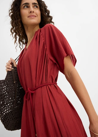 Robe midi douce • rouge désert • Boutique bonprix