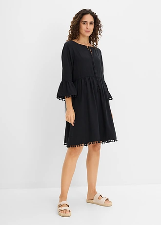 Rochie din viscoză fluidă, culoare: negru