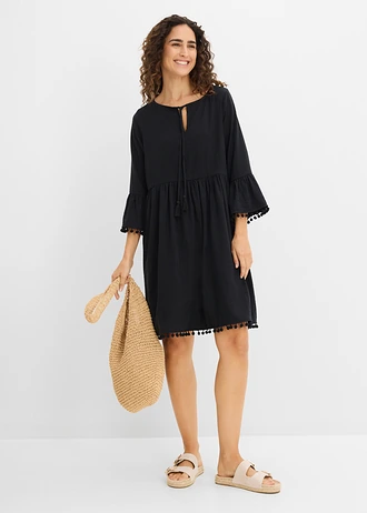 Rochie din viscoză fluidă, culoare: negru