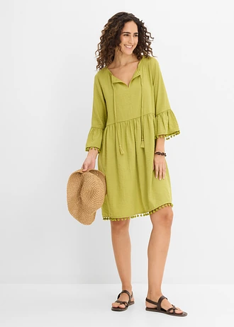 Jurk van soepele viscose, Kleur: cactusgroen