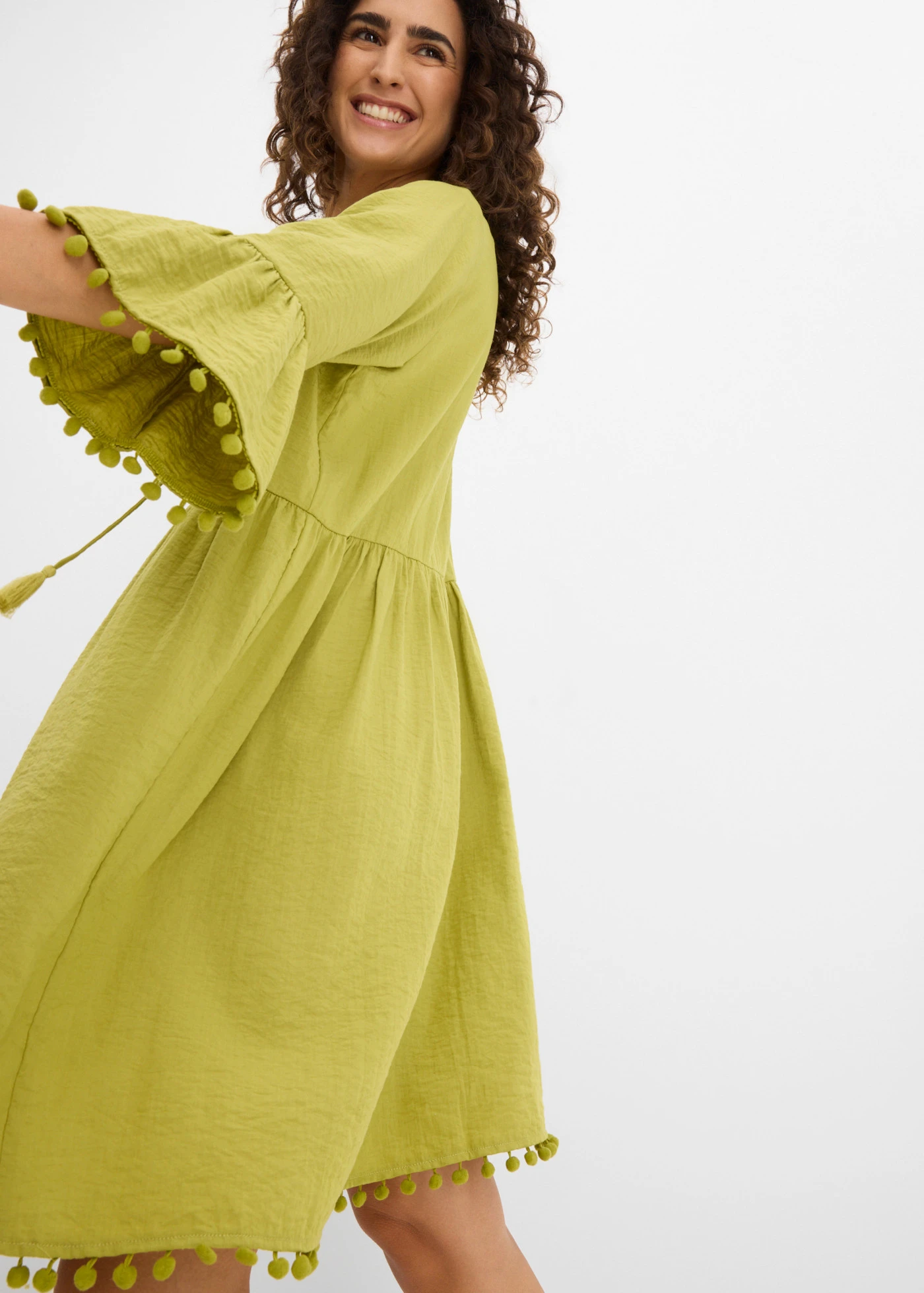 Jurk van soepele viscose • cactusgroen • bonprix online shop