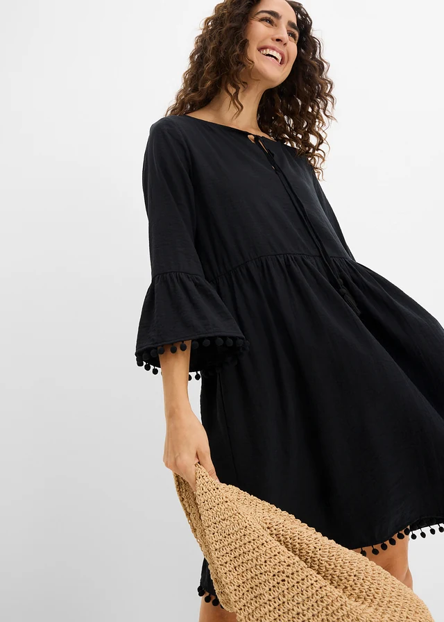 Rochie din viscoză fluidă • negru • magazin bonprix