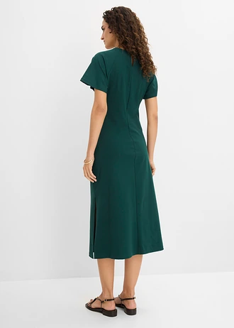 Robe en jersey coton • vert profond • Boutique bonprix