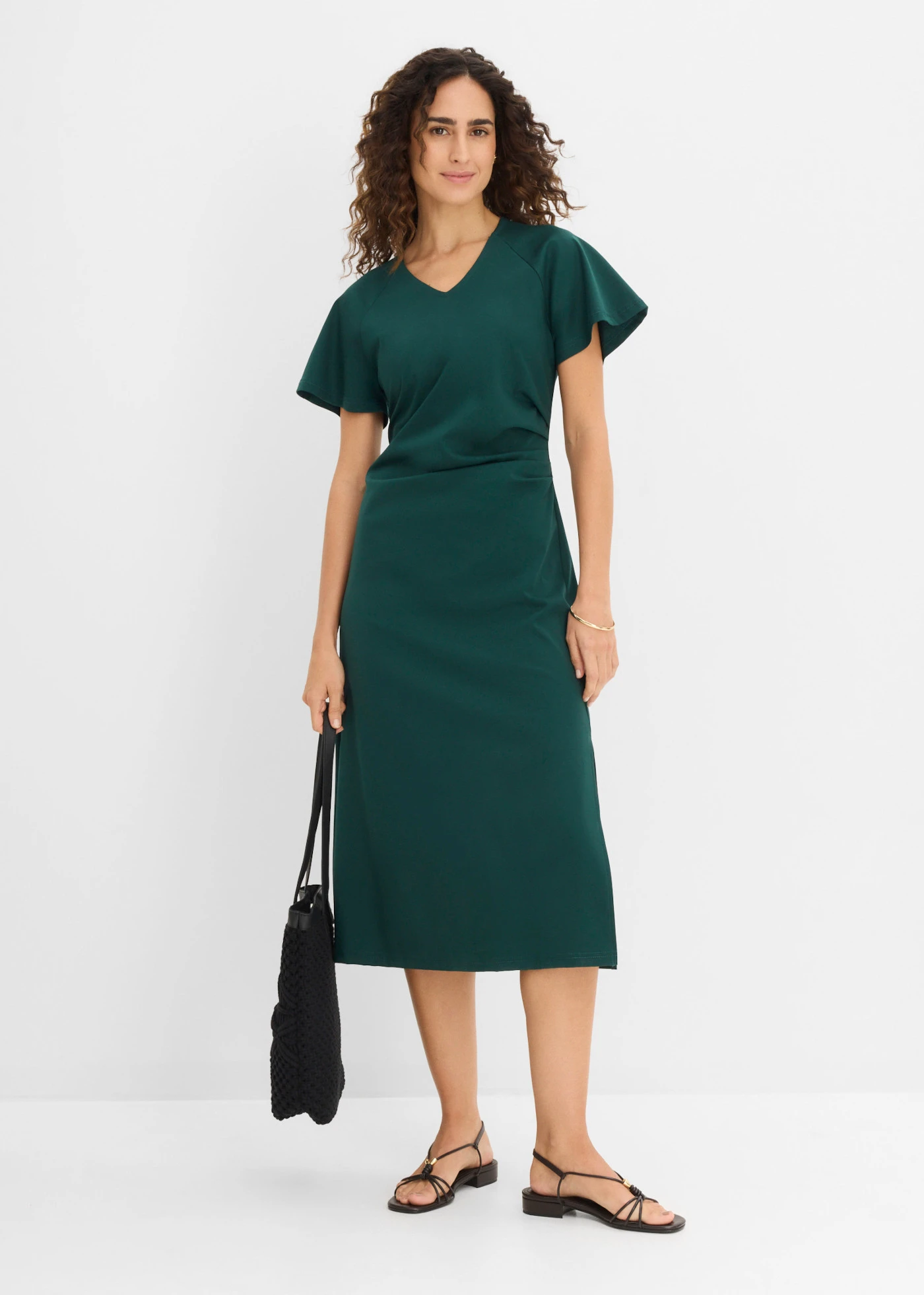 Jersey jurk van katoen • diepgroen • bonprix online shop