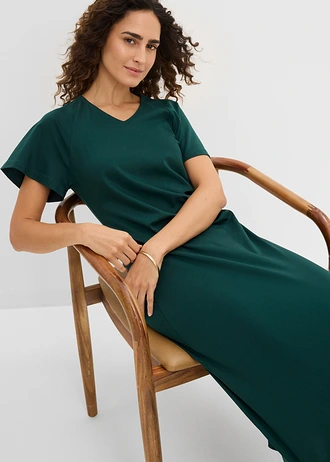 Jersey jurk van katoen • diepgroen • bonprix online shop