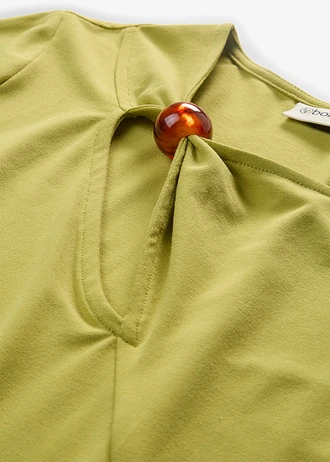 T-shirt z lejącej mieszanki wiskozy • zielony kaktus • sklep bonprix